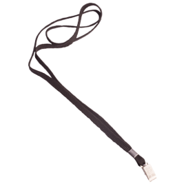 Lanyard Classic flach mit Krokoclip, schwarz