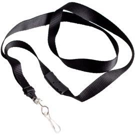 Lanyard Classic flach mit Metalldrehhaken, schwarz