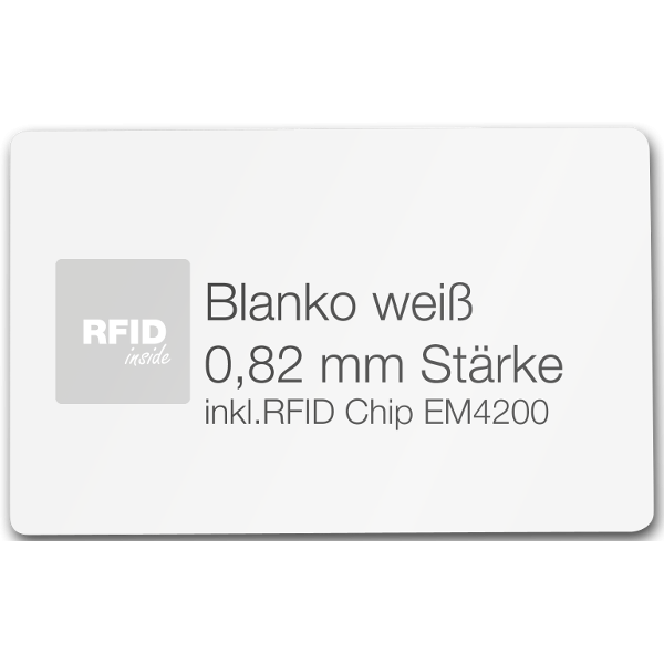 Blanko Chipkarten, RFID, weiß, EM4200