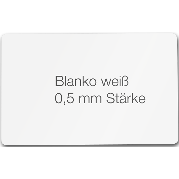 Weiße Blankokarten, bedruckbare Plastikkarten, Kartenstärke 0,5 mm