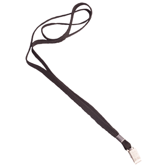 Lanyard Classic flach mit Krokoclip, schwarz