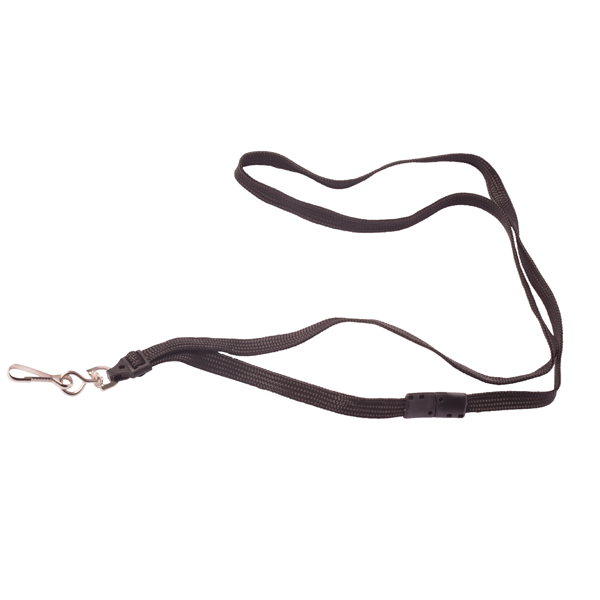 Lanyard Classic flach mit Drehhaken, schwarz