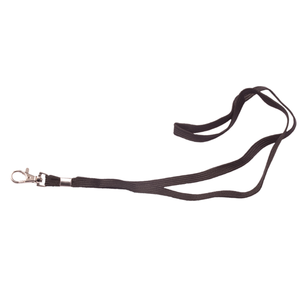 Lanyard Classic flach mit Karabinerhaken, schwarz