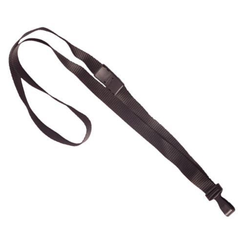 Lanyard Classic flach mit NoTwist-Haken, schwarz