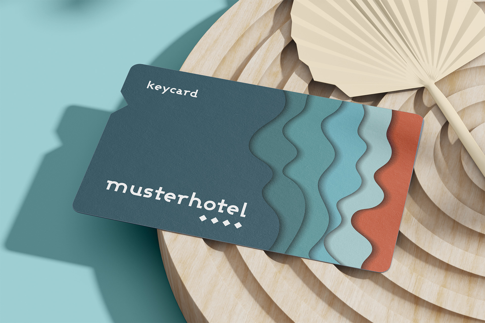 Matte Hotel-Keycard mit Aussparung und Wellenmuster für Musterhotel